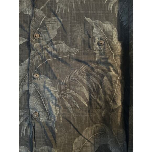 EUC The Foundry Men's Gray Hawaiian Shirt Palms Front Buttons Size 3XL - Picture 2 of 6